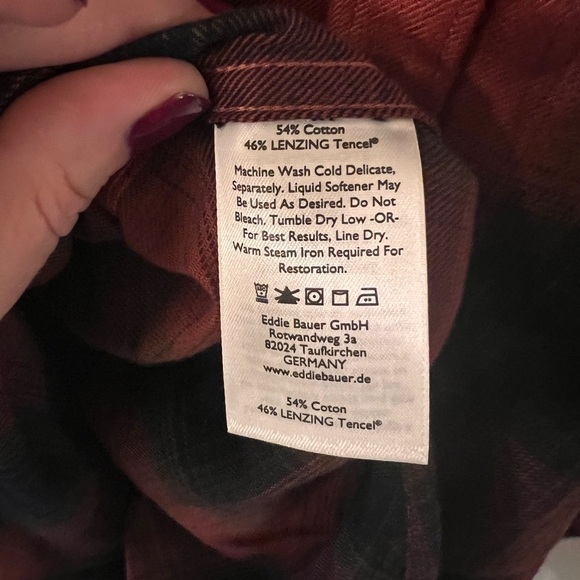 NWT Eddie Bauer red/black womens flannel size Large - Picture 5 of 5